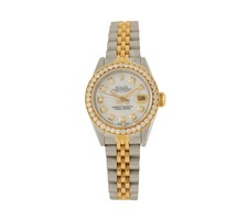 1987 Rolex Datejust Aftermarket MOF Dia Dial & Diamond Bezel, 2Tone Ladies Watch