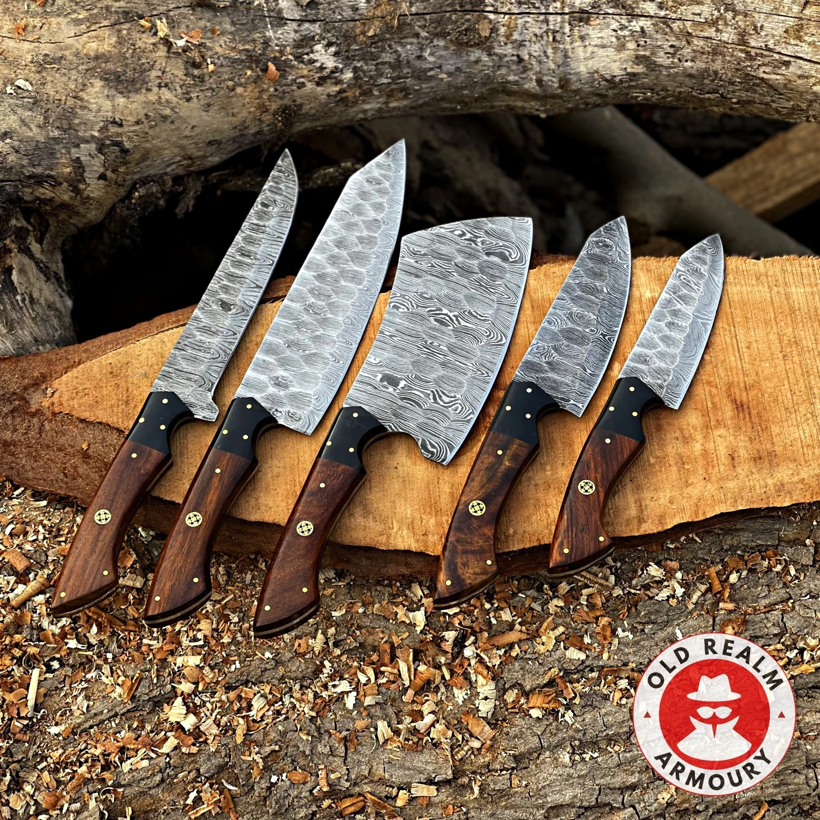 HandMade Damascus Steel Chef Set Kitchen Hand Forge Knife Set