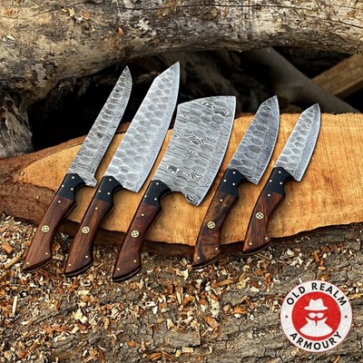 HandMade Damascus Steel Chef Set Kitchen Hand Forge Knife Set