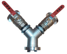 Y-Stück 2" Verteiler 2 x Dosierhahn 2"  Storz C, THW, Feuerwehr, 7035.623