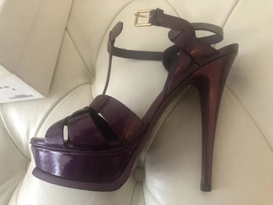 Saint Laurent — YSL Yves Saint Laurent Tribute Purple Patent Leather Platform EU 38.5 US 7.5