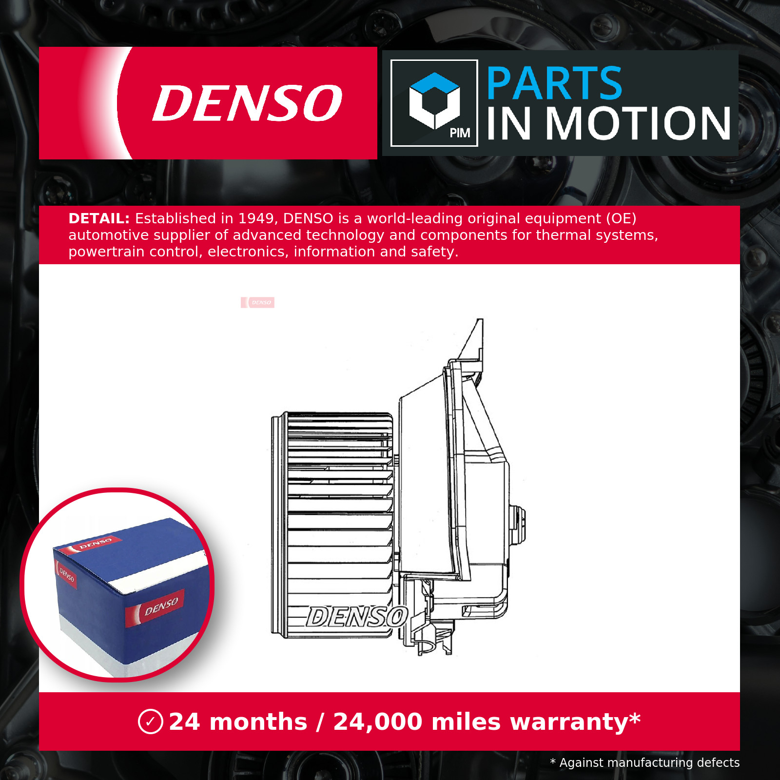 Interior Blower Motor fits VAUXHALL CORSA D 1.3D 2006 on Heater Denso 55702447