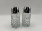 Vintage Anchor Hocking Wexford Salt & Pepper Shakers Diamond Cut Clear