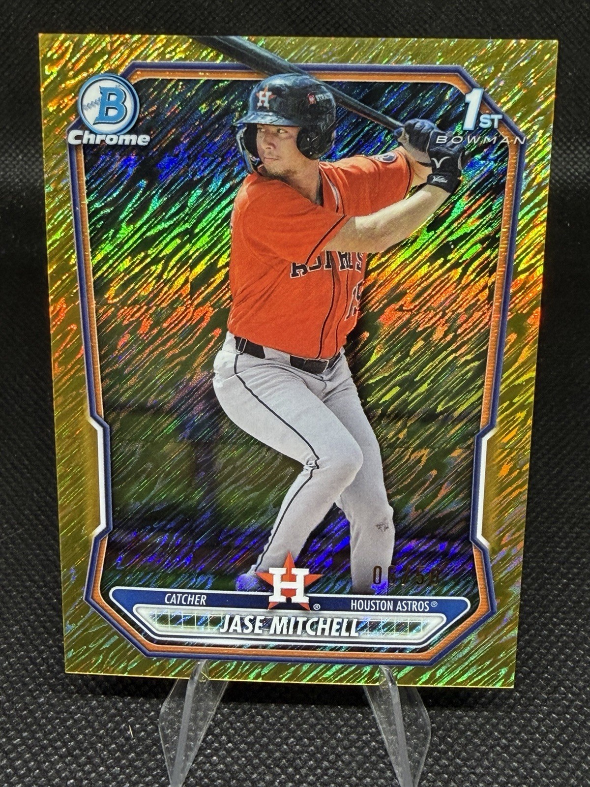 Jase Mitchell 2026 Bowman Chrome Gold Shimmer Refractor /50 1st Bowman Astros view 1