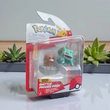 Pokémon Diglett & Bulbasaur Battle Figure 2-Pack Jazwares 2" Figures