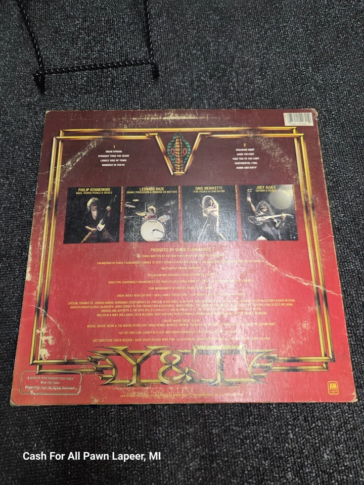 Y&T - Mean Streak 1983 LP A&M  Hair Metal With Hype Sticker promotion only rare Foto 4 de 4