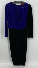 Narciso Rodriguez for Preowned Womens Colorblock Long Sleeve Sheath Dress Size M