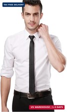 Black Tie Men Women Solid Skinny Ties Slim Ties Satin Tie