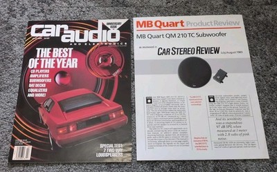 Lot Of 2 MB Quart Magazine Review Brochures Auto Car Audio Systems 1989