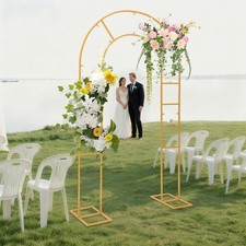 4.3 7.2ft 2 Layer Wedding Arch Stand, Metal Backdrop Frame for Party Decoration