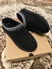 UGG Tasman Women’s Black Suede Faux Fur Lined Slip On Slippers UK 6