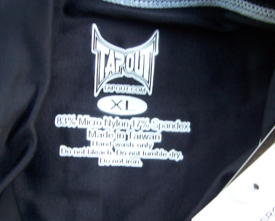 Tapout Shirt Mens MEDIUM Black/White MMA Long Sleeve Nylon/Spandex w/tags - Image 4 of 4
