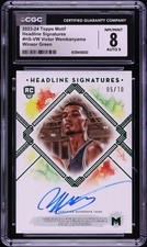 Victor Wembanyama 2023 Topps Rookie Card /10 CGC 8 Autograph