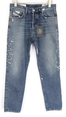 DIESEL Mharky 0870B Herren Jeans W30/L32 Zerrissen Blau Slim Skinny Denim