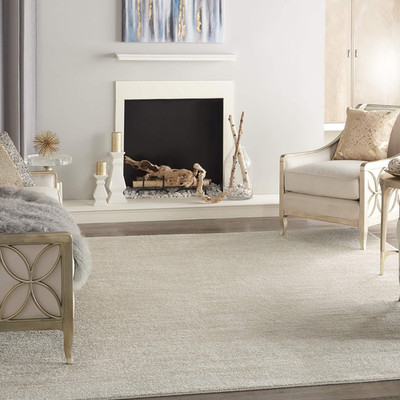 Home  Essentials Ivory Beige 8' X 10' Area Rug - Easy Clean, Non Shedding, Bed R