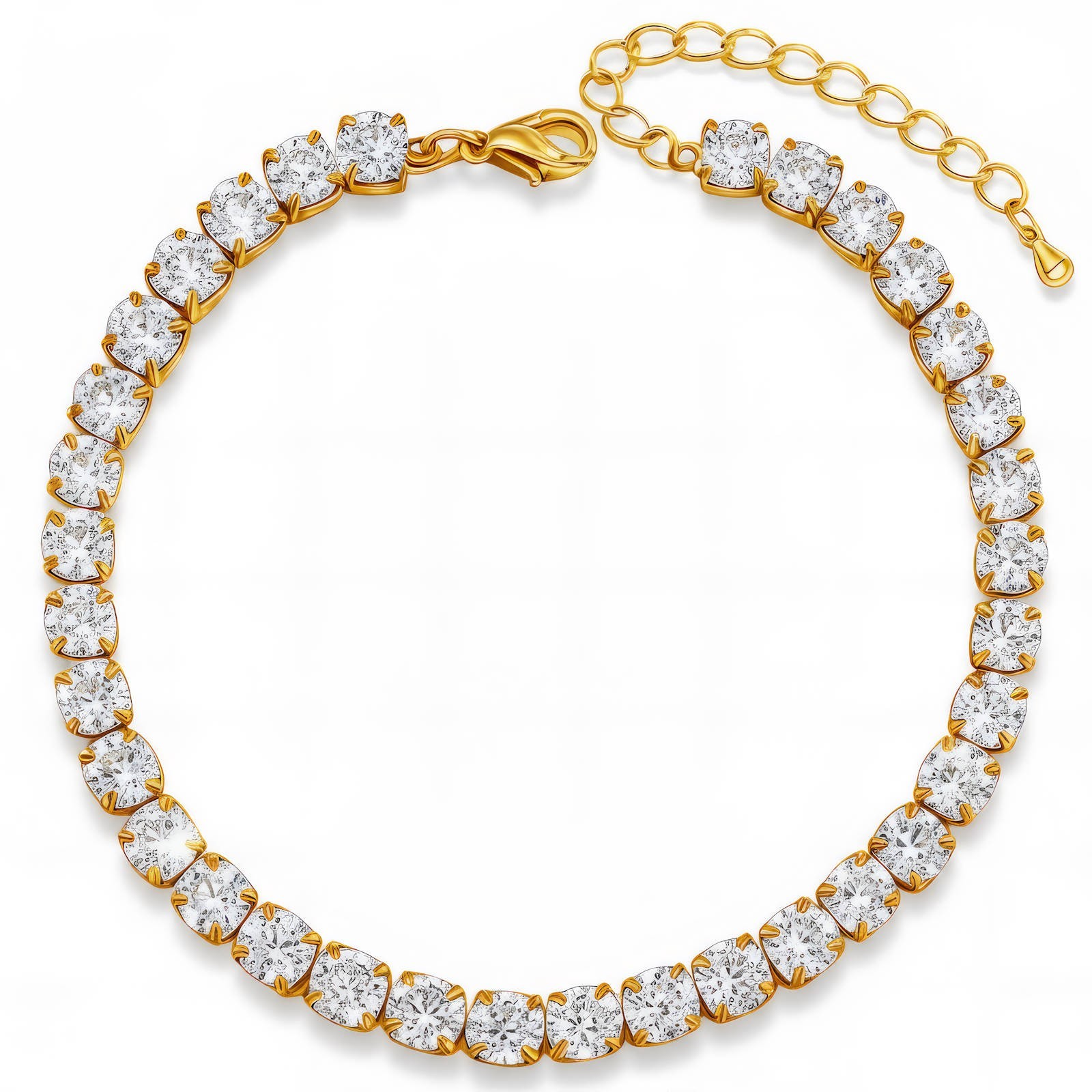 Bracelet Tennis glozzo en acier plaqué or 18 carats pour femme