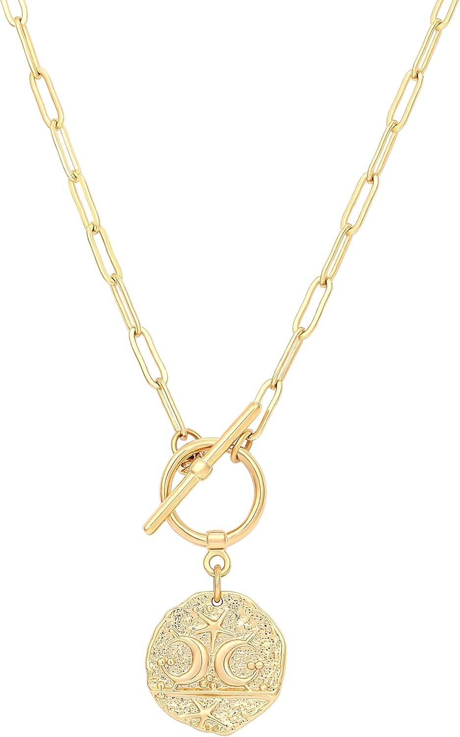 Pearl 18K Gold Plated Moon Star Lion Evil Eye Love Heart Cross Pendant Nec