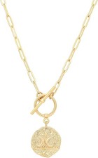 Pearl 18K Gold Plated Moon Star Lion Evil Eye Love Heart Cross Pendant Nec