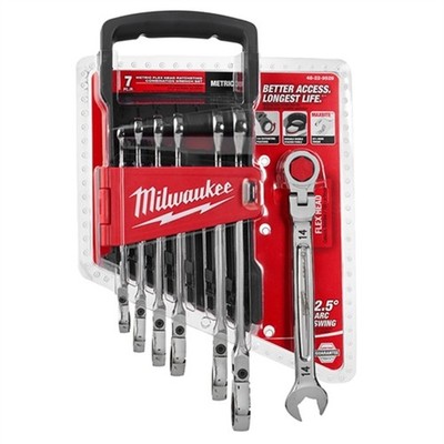 Milwaukee 48229429 7pc SAE Flex Head Ratchet Wrench Set