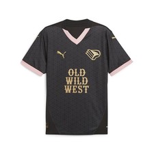 PUMA Palermo Away V Neck Short Sleeve Replica Jersey Mens Black, Pink  77902603