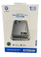 LITO 10000mAh Ultra-Slim 0.5" Magnetic Power Bank, MagSafe Compatible Wireless B