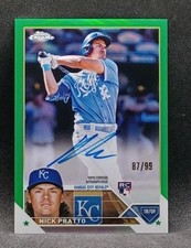 2023 Topps Chrome Rookie Autographs Nick Pratto #RA-NPR Green Refractor /99 RC