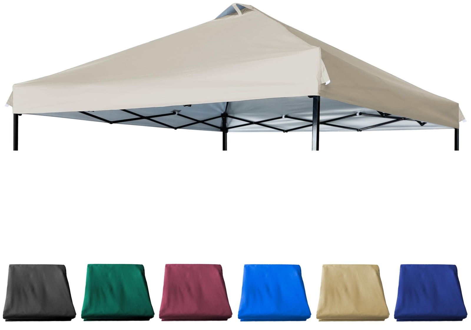 12x12 Canopy Replacement Top With Air Vent Silver Coated For Straig...