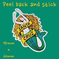 Santa Cruz Mermaid vinyl Sticker Classic Vintage Skateboard Surf Vans Weed Pipe