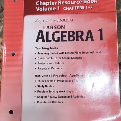 Holt McDougal Algebra 1 Vol.1 Ch.1-7 Larson HMH 2013 Teacher's Edition