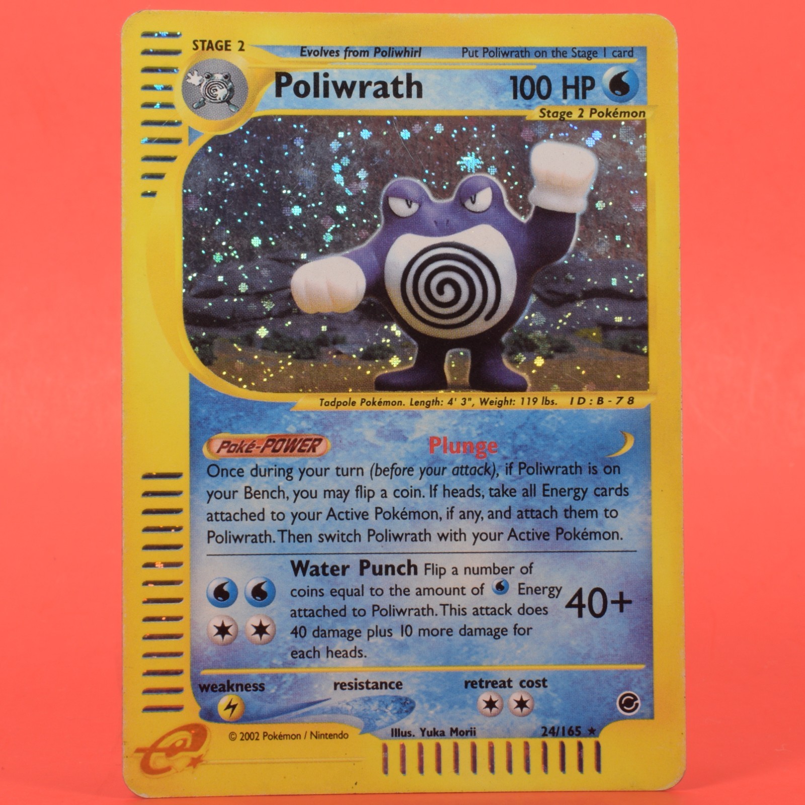 Pokemon TCG English Card WotC Expedtion e-Series Poliwrath 24/165 Holo