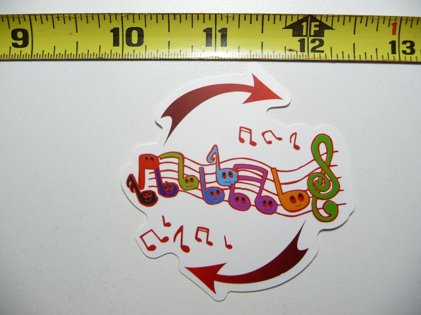 Happy Music Notes Arrows Sticker Decal for Musicians & Bands