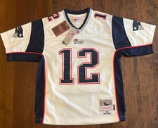 New Tom Brady #12 New England Patriots Limited White Jersey L 14/16 Throwbacks