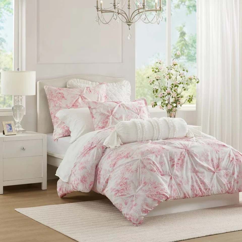 Edredón Floral Rosa Colección Armoire Doble/Gemelo Extra Largo Toile Foto 2 de 4