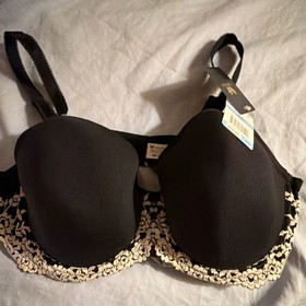 Wacoal Embrace Lace T-Shirt Bra Black Floral Underwire 40C Adjustable Strap