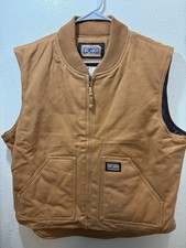 Big Smith Vest Mens Large Tan Canvas Quilted-Linda By Workwear Chore New W/o Tag