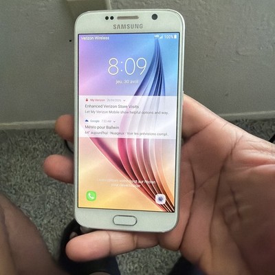 Samsung Galaxy S6 32GB White VERIZON SM-G920V fully working Cell Phone