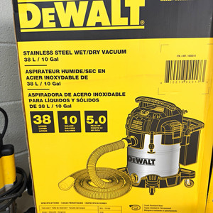 DEWALT Wet/Dry Vacuum 38L Yellow/Black Stainless Steel DXV10SA