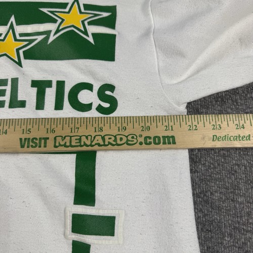 Vintage 90s Boston Celtics Sweatshirt Large White Big Graphic Retro NBA - Picture 8 of 10