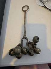 Korean Shaman (Mudang) Handbell / Ceremonial Ritual rattle Brass Bell 8 Bells