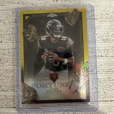 2025 Topps Chrome Caleb Williams #F15-16 Fortune 15 Yellow Refractor /275 Bears