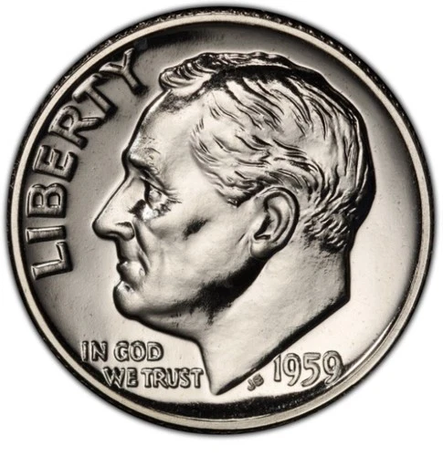 Rosevelt Dime Silver Proof Lot 1959 PR66 PCGS Graded 90% Silver Dime 10c