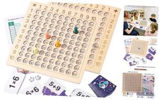 Wooden Montessori Math Board Game for Kids - Multiplication Addition 2 in 1