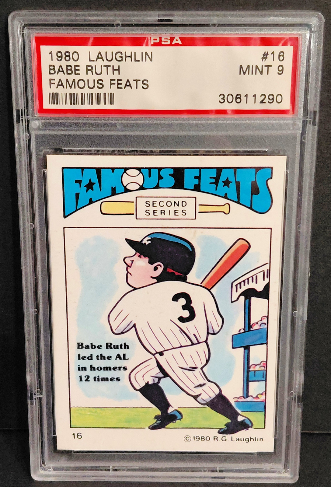 1980 Laughlin Babe Ruth Famous Feats #16 PSA 9 - New York Yankees