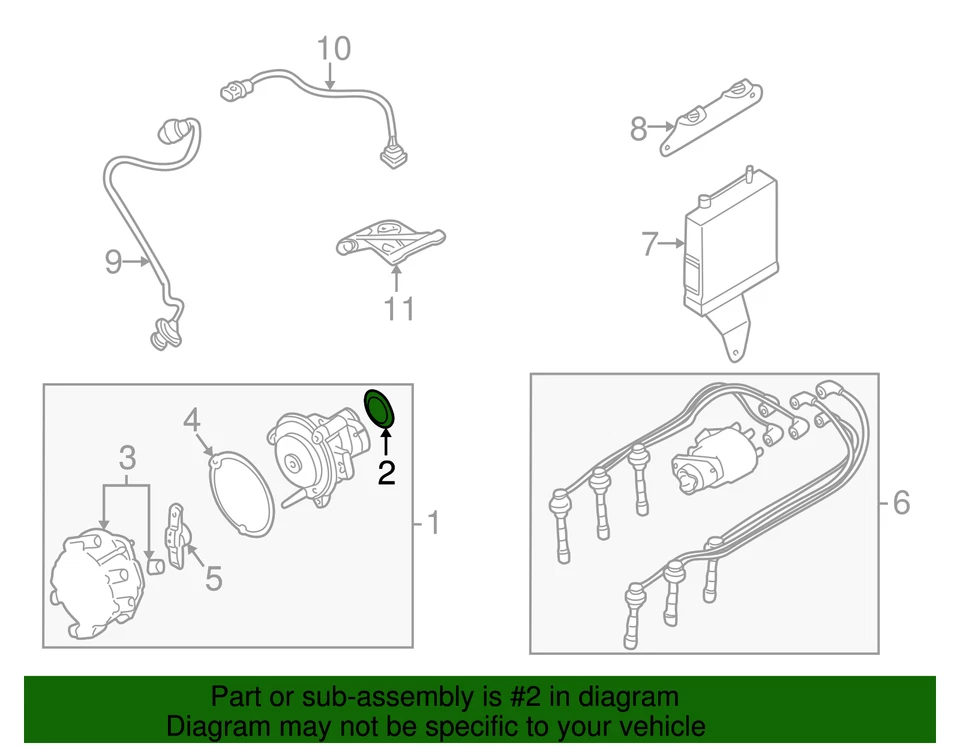Junta tórica distribuidor original Mitsubishi MD619990 Foto 2 de 2