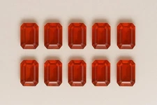 Carnelian Quartz Octagon Cut Gemstone for Bright Orange Modern Elegant Jewelry