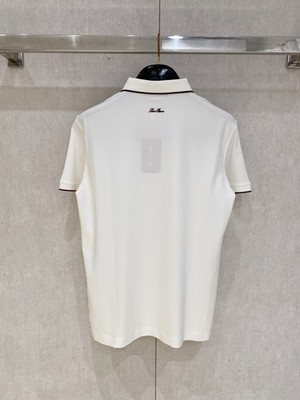 Loro Piana Logo Polo Shirt Men White Short Sleeve Size L | eBay
