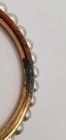 Vintage Faux Pearl Wired Bracelet Gold tone Bangle — photo 10