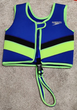 Speedo Kids Swim Vest Size 4-6   Bright Neoprene Float Vest, Blue/Green