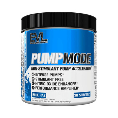 EVL Nutrition Pump Mode (30serv) Blue Raz - Pre-Workout - NO-Booster