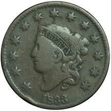 1833 Liberty Head Large Cent Fine Condition *JE